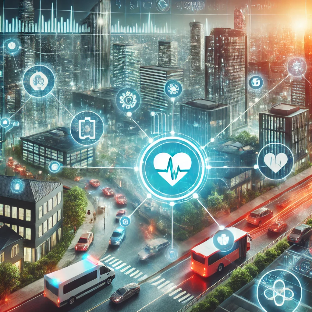 Edge-powered real-time health monitoring system in a smart city.