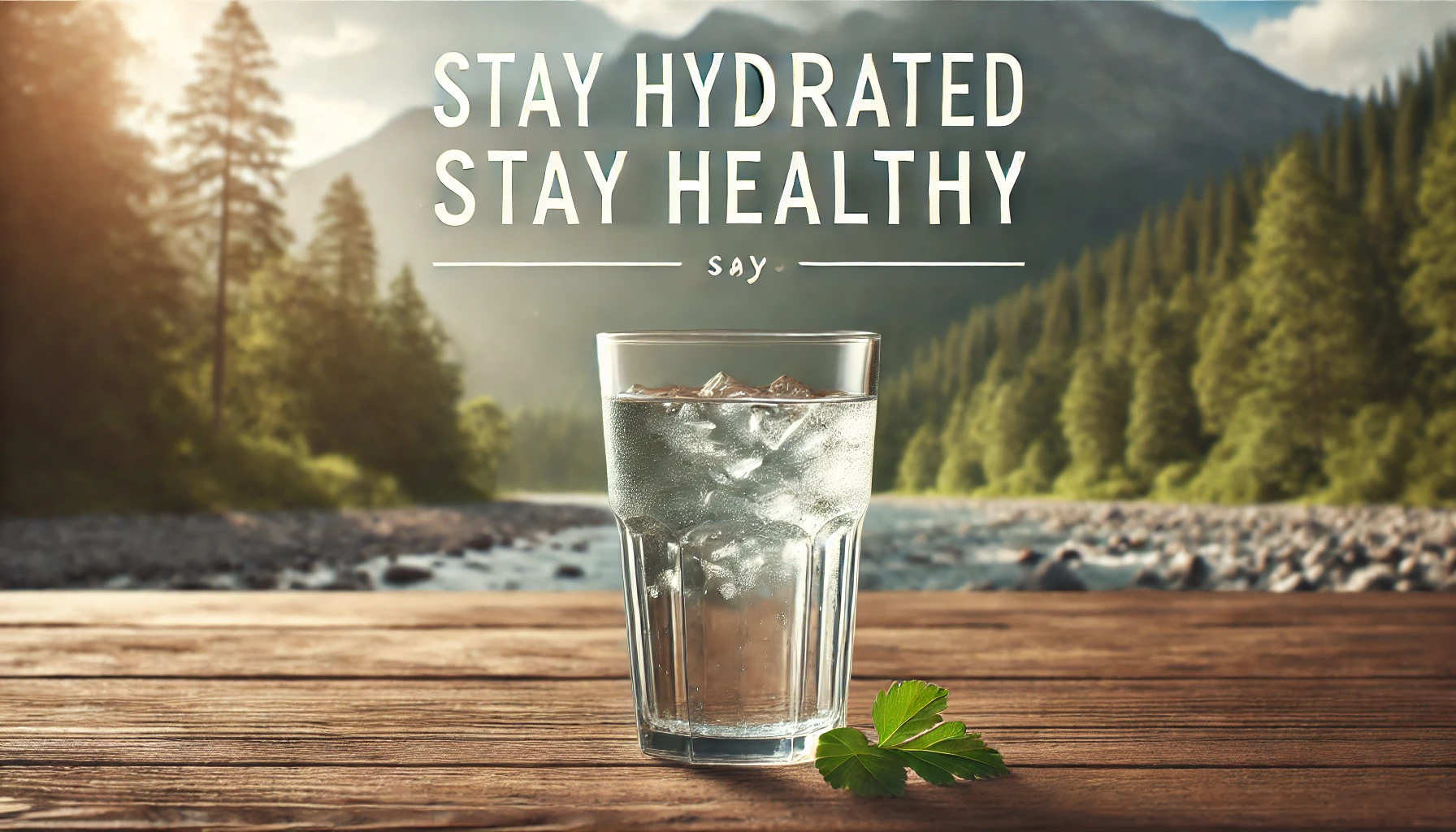 A refreshing glass of water on a wooden table, highlighting the importance of hydration for health and wellness.